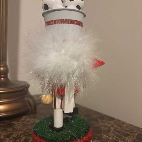 Soccer Nutcracker Figurine with Red and White Accents - Picture 2 of 3